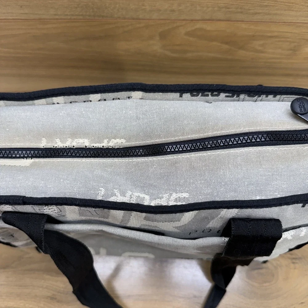 Polo Sport Vintage 90's Medium Zip Tote Gray Signature Script Travel School Bag